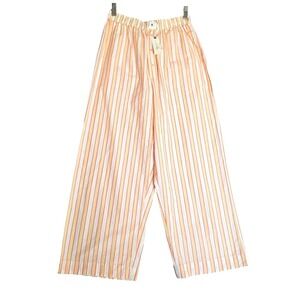 Anthropologie Striped Wide Leg Pants Women S High Waist Casual Summer NEW Yellow